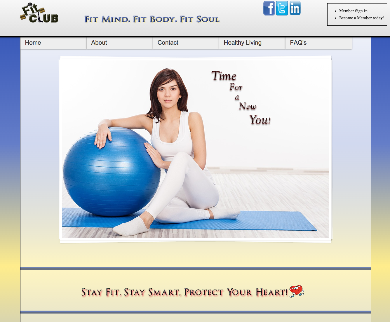 Image of lady and exercise ball