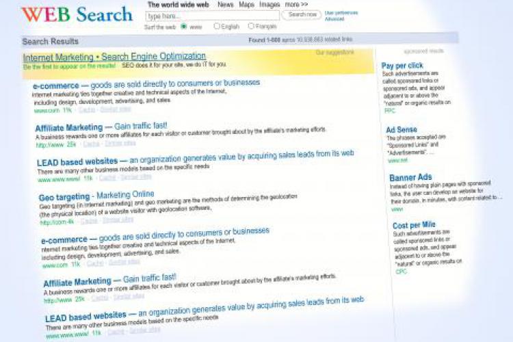 Image of a search results page